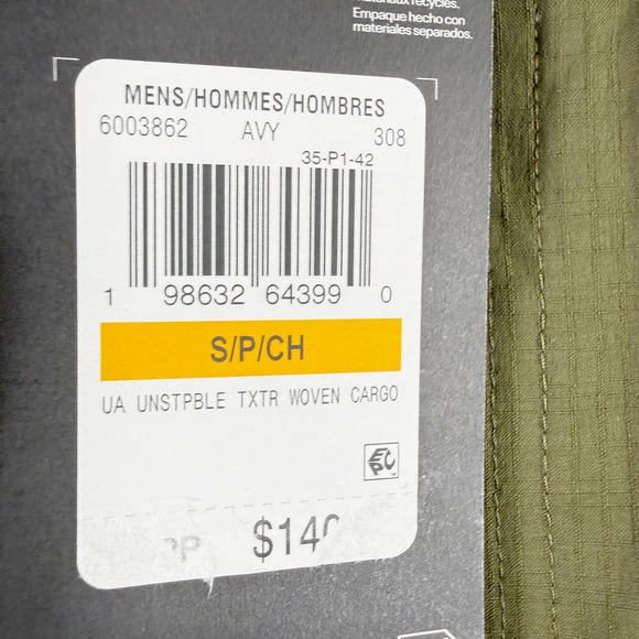Under Armour Loose Fit Cargo Pants Woven Size S Mens Olive Green NEW - Picture 3 of 9